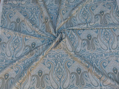 By Yd Lee Jofa Alsace Paisley Blue/sage/bark Linen Cotton MSRP USD 196/y