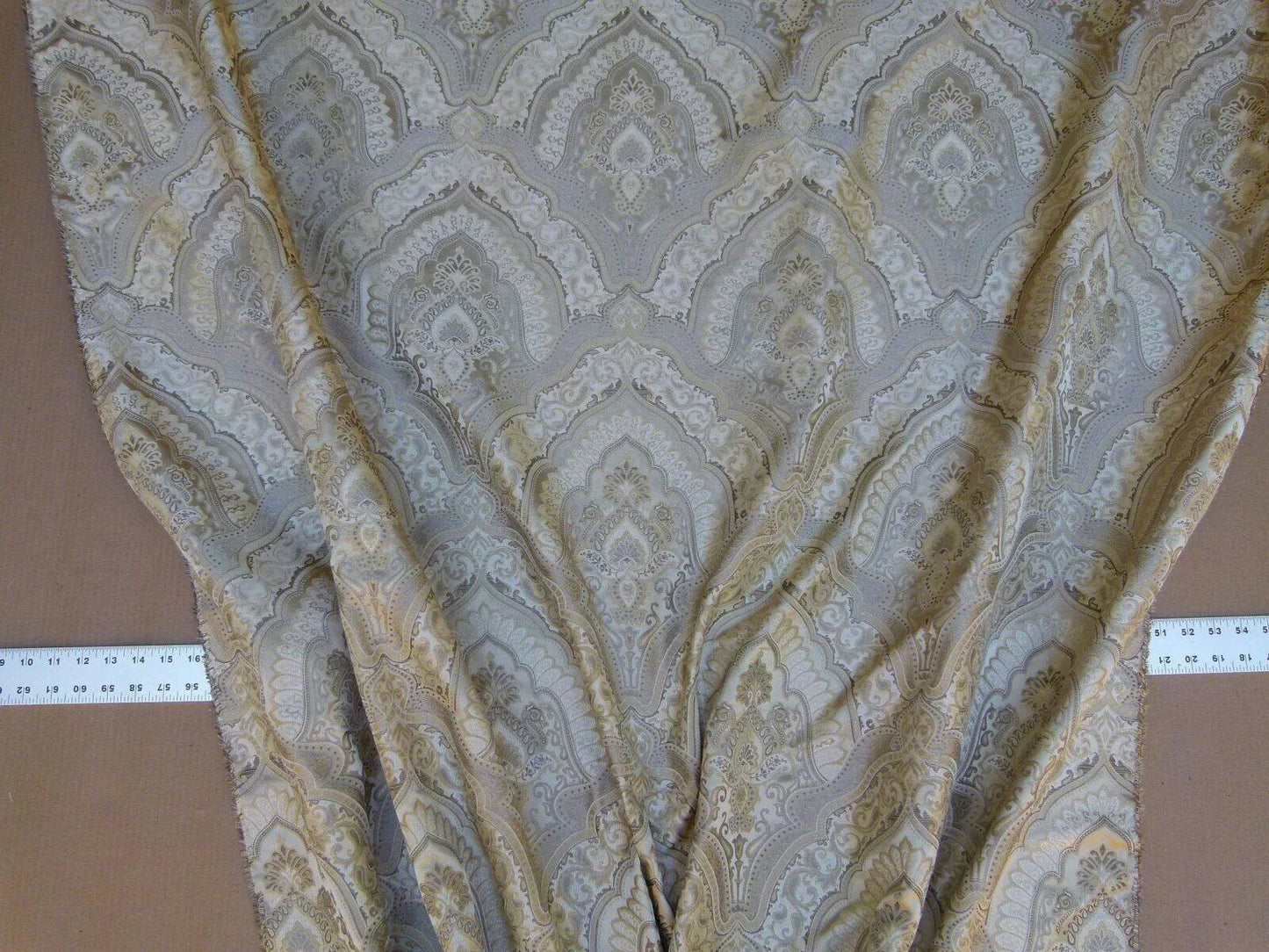 By Yard Kravet Kashmir Silk Damask Medallion Truffle Gold Beige MSRP USD 298/y