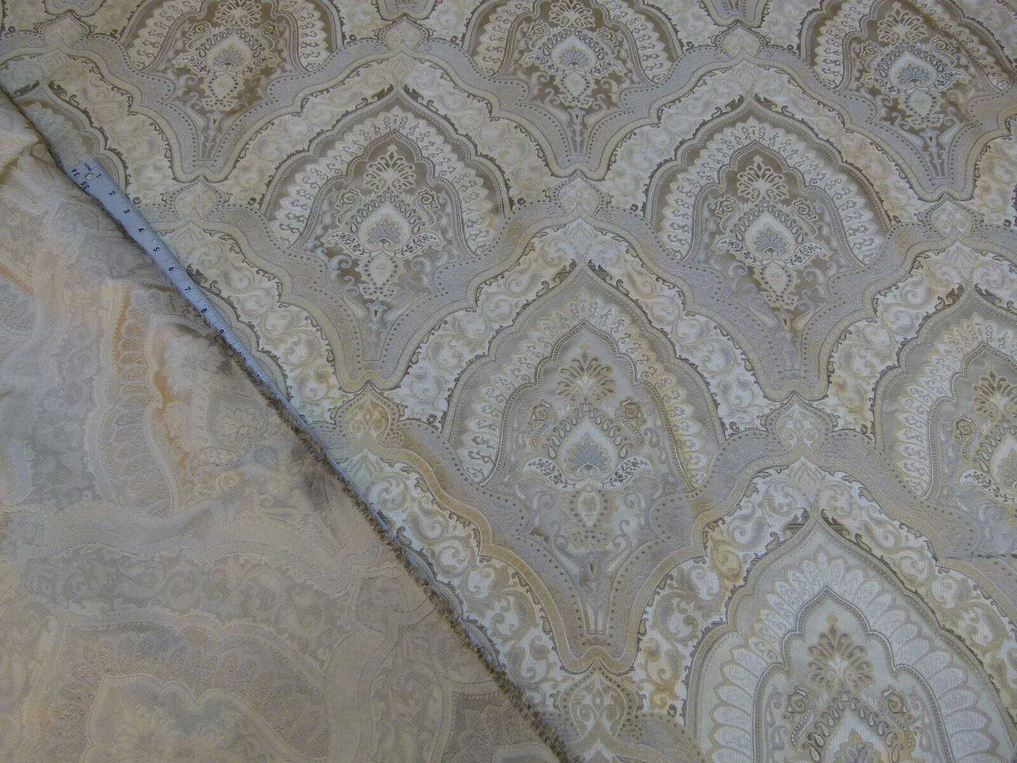 By Yard Kravet Kashmir Silk Damask Medallion Truffle Gold Beige MSRP USD 298/y