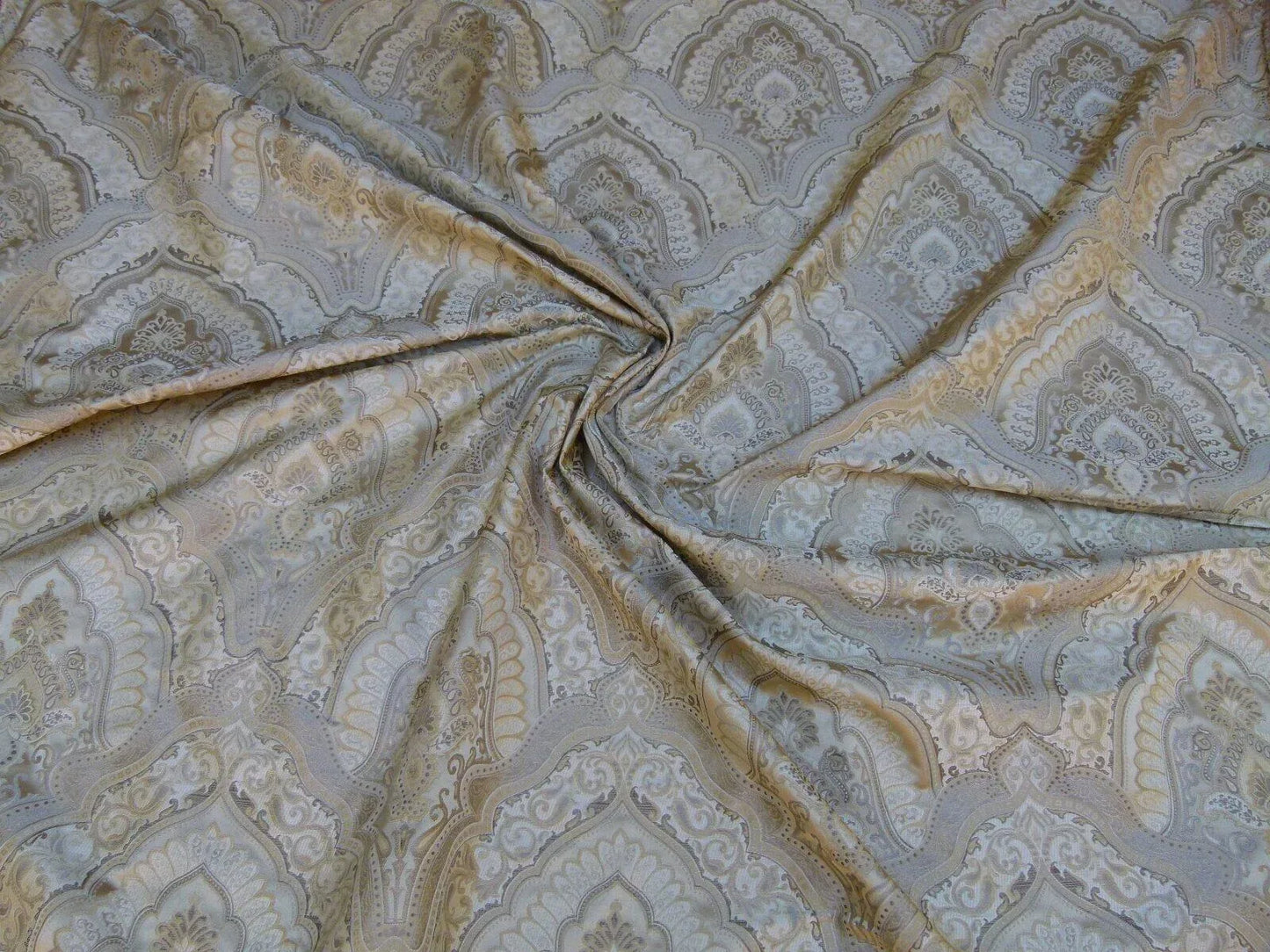 By Yard Kravet Kashmir Silk Damask Medallion Truffle Gold Beige MSRP USD 298/y