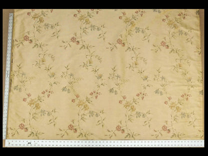 By Yard Kravet Elissa Silk Shimmer Impressionist Garden Golden Glimmer English Garden Rose Bell Flower Lily of Valley Pink Blue Print on Silk MSRP USD 149/Y