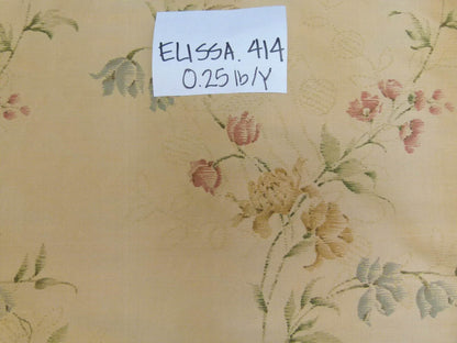 By Yard Kravet Elissa Silk Shimmer Impressionist Garden Golden Glimmer English Garden Rose Bell Flower Lily of Valley Pink Blue Print on Silk MSRP USD 149/Y
