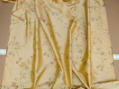 By Yard Kravet Elissa Silk Shimmer Impressionist Garden Golden Glimmer English Garden Rose Bell Flower Lily of Valley Pink Blue Print on Silk MSRP USD 149/Y