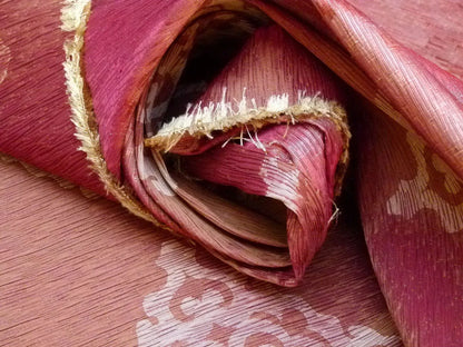 Bty Kravet Artisan Pleat Garnet 100% Silk MSRP USD 268/y