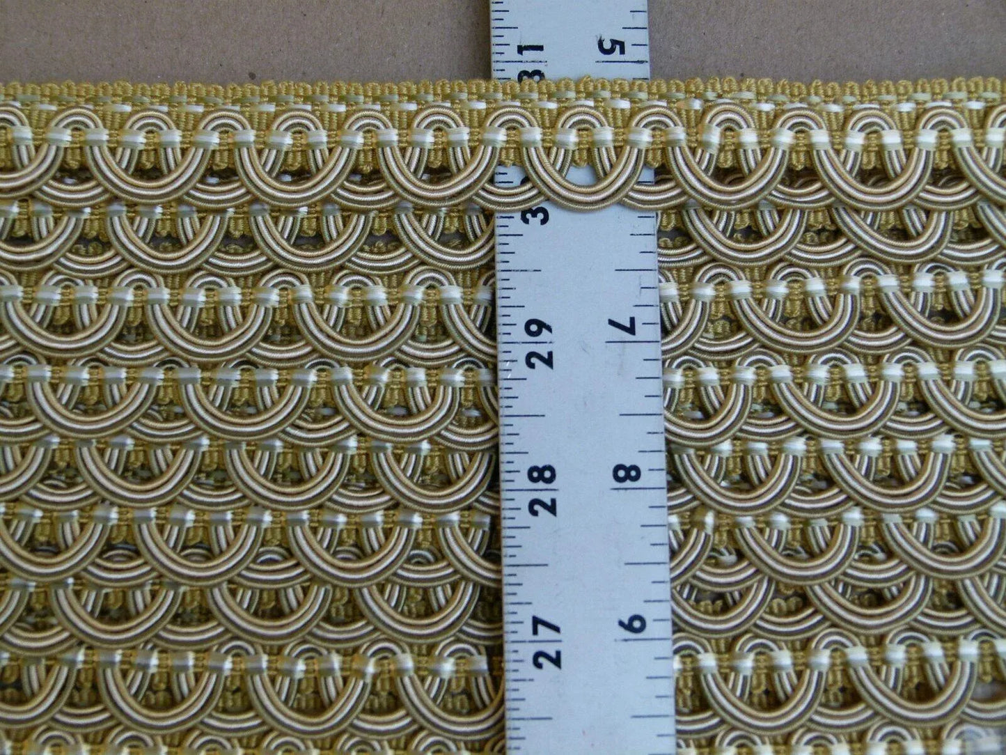 By yard Scalamandre Old World Weavers Tulip Open Scroll Braid Trim Olive Green Gold