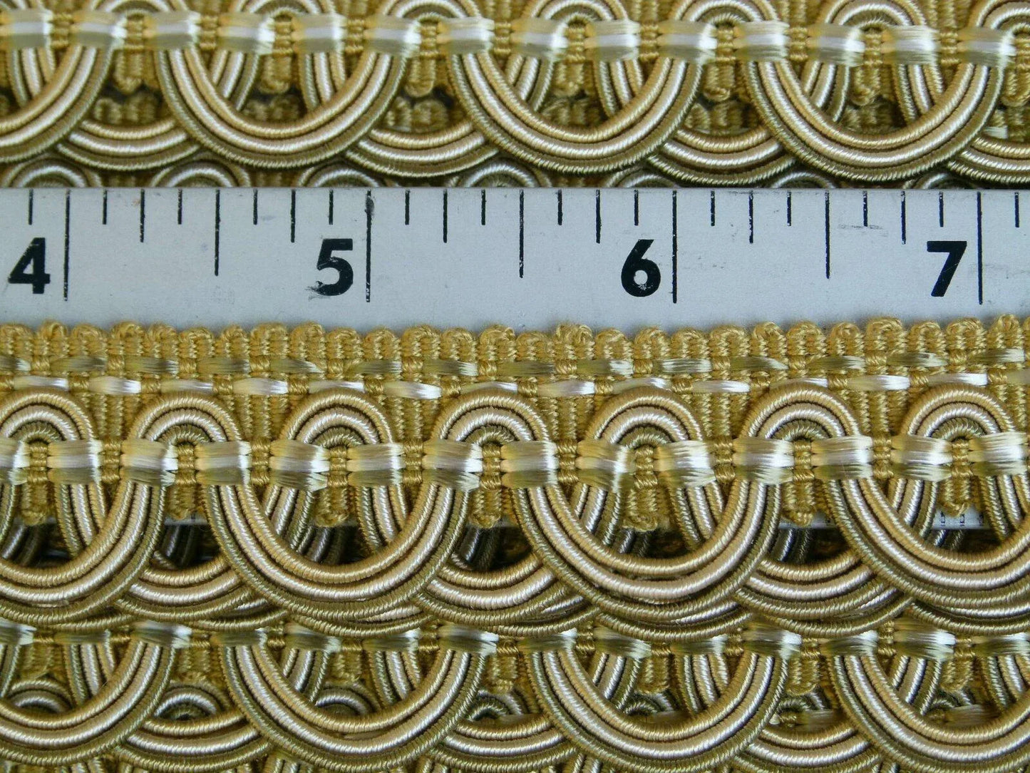By yard Scalamandre Old World Weavers Tulip Open Scroll Braid Trim Olive Green Gold