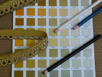 By yard Scalamandre Old World Weavers Tulip Open Scroll Braid Trim Olive Green Gold