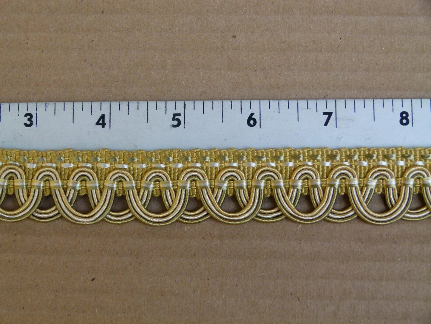 By yard Scalamandre Old World Weavers Tulip Open Scroll Braid Trim Olive Green Gold