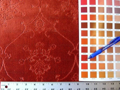 Scalamandre Pennsbury Cut Linen Velvet Renaissance Coral Red Deep Pink Beige MSRP USD 504/Y