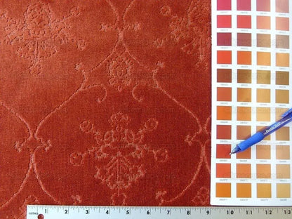 Scalamandre Pennsbury Cut Linen Velvet Renaissance Coral Red Deep Pink Beige MSRP USD 504/Y