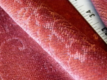 Scalamandre Pennsbury Cut Linen Velvet Renaissance Coral Red Deep Pink Beige MSRP USD 504/Y