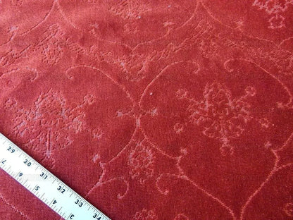 Scalamandre Pennsbury Cut Linen Velvet Renaissance Coral Red Deep Pink Beige MSRP USD 504/Y