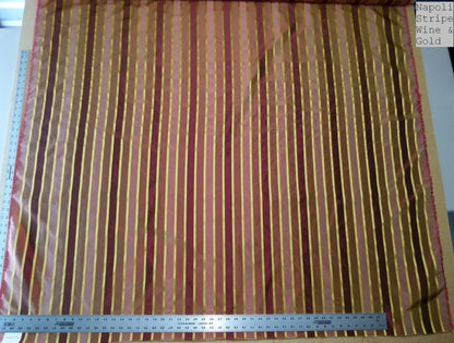 Scalamandre Napoli Stripe Wine &amp; Gold 100% Silk Taffeta MSRP USD 350/y