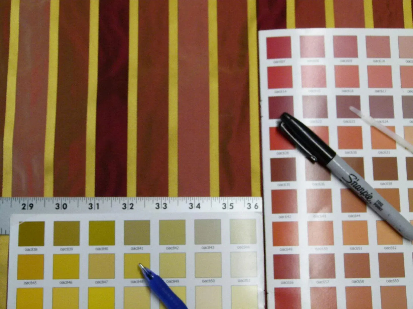 Scalamandre Napoli Stripe Wine &amp; Gold 100% Silk Taffeta MSRP USD 350/y