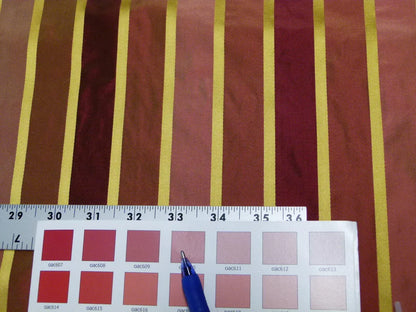 Scalamandre Napoli Stripe Wine &amp; Gold 100% Silk Taffeta MSRP USD 350/y