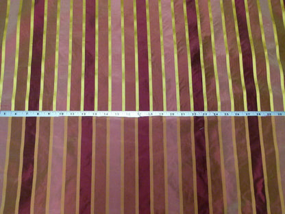 Scalamandre Napoli Stripe Wine &amp; Gold 100% Silk Taffeta MSRP USD 350/y