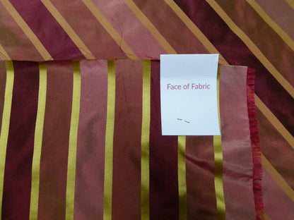 Scalamandre Napoli Stripe Wine &amp; Gold 100% Silk Taffeta MSRP USD 350/y