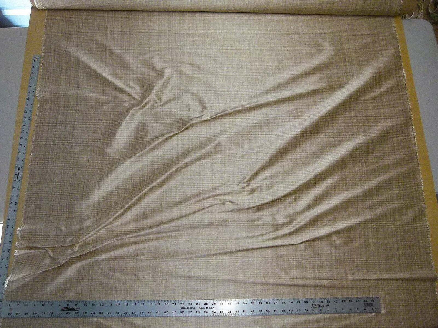 by yard Scalamandre Powers Court Almond Tan Silk Taffeta Strie MSRP USD 342/y