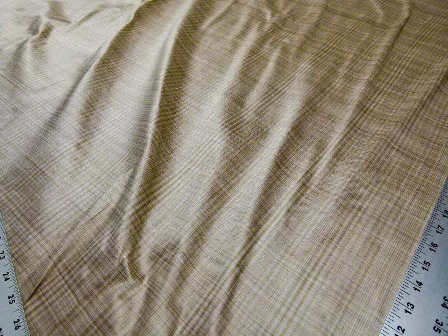 by yard Scalamandre Powers Court Almond Tan Silk Taffeta Strie MSRP USD 342/y