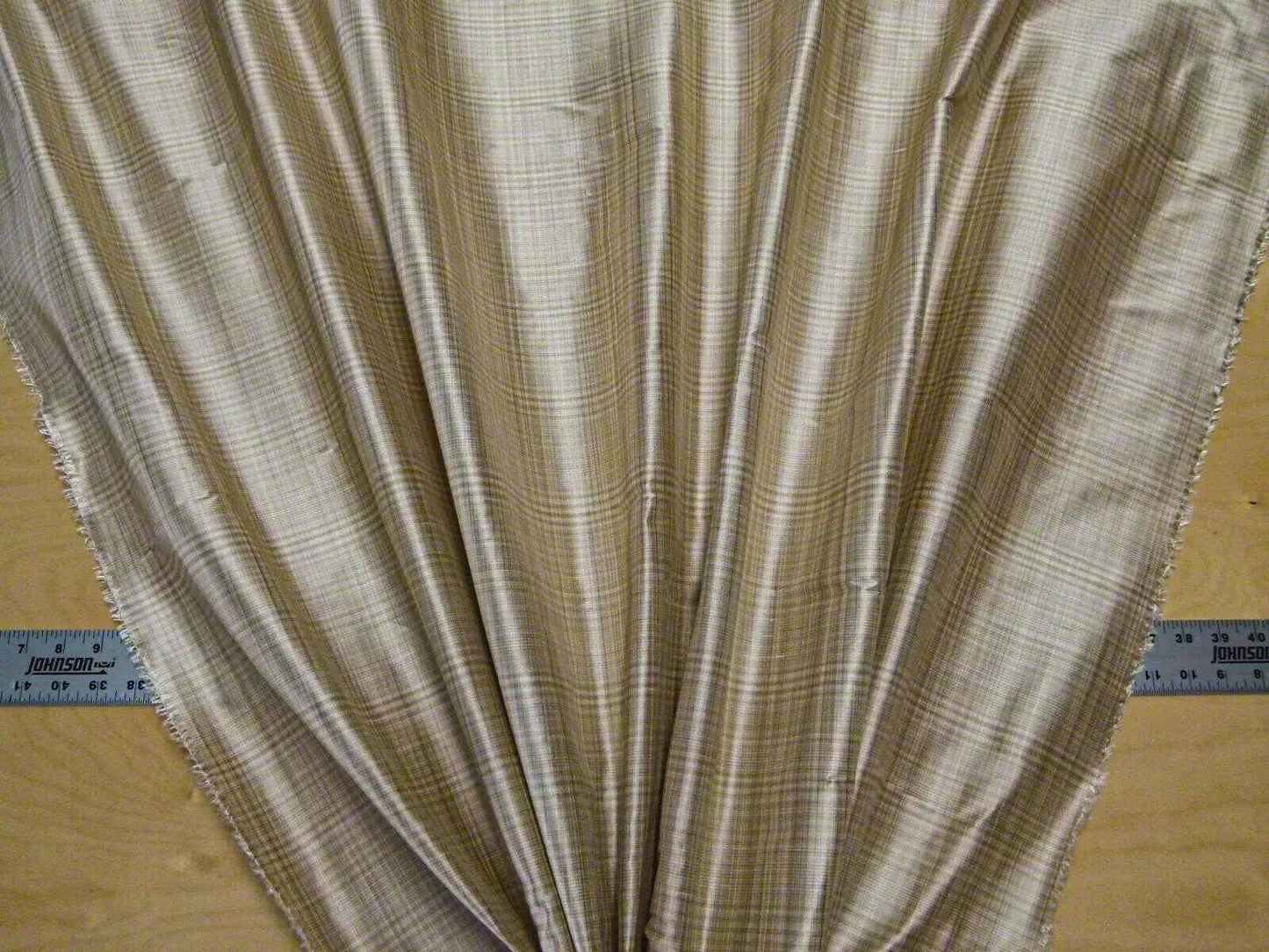 by yard Scalamandre Powers Court Almond Tan Silk Taffeta Strie MSRP USD 342/y