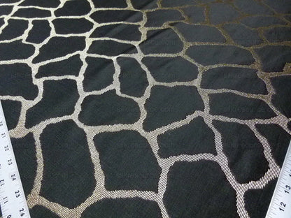 Scalamandre Giraffa Black Giraffe Animal Skin Heavy Silk Jacquard MSRP USD358/y
