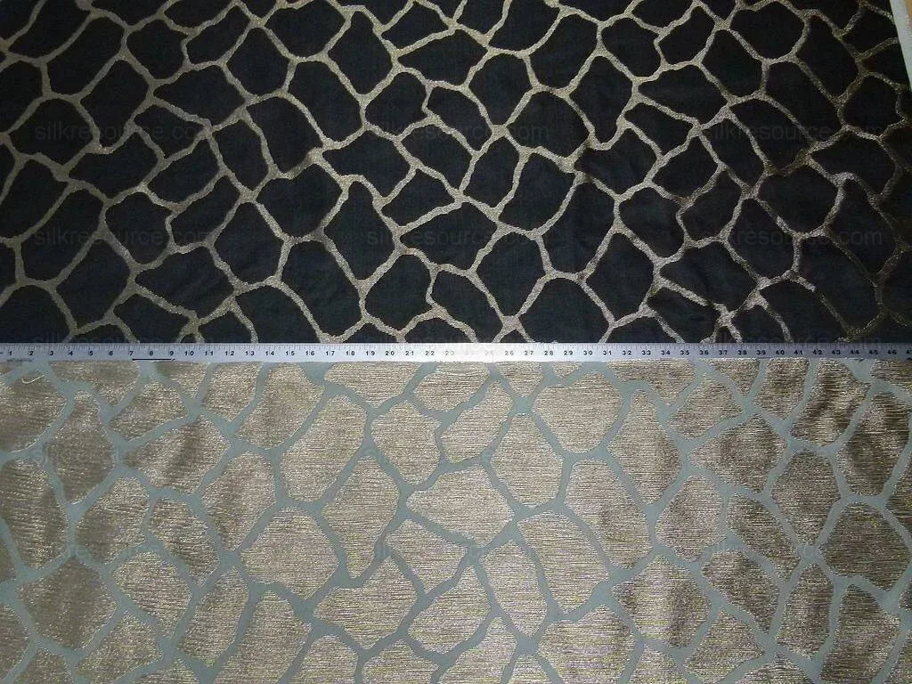 Scalamandre Giraffa Black Giraffe Animal Skin Heavy Silk Jacquard MSRP USD358/y