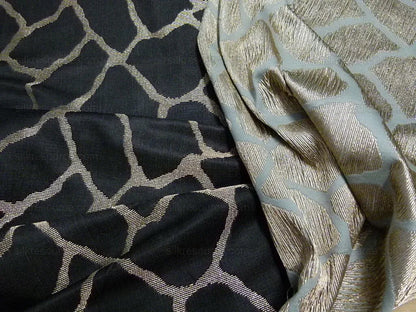 Scalamandre Giraffa Black Giraffe Animal Skin Heavy Silk Jacquard MSRP USD358/y