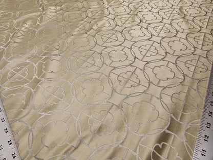 by yard Motif Blue Mist Medallion Asian Lattice From Scalamandre 100% Silk MSRP USD 304/Y