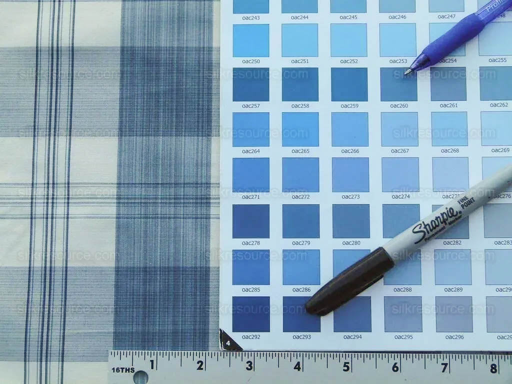 Scalamandre Astor Plaid Indigo Blue Cotton Silk MSRP USD 300/Y by yard