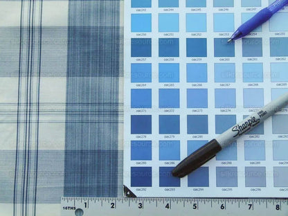 Scalamandre Astor Plaid Indigo Blue Cotton Silk MSRP USD 300/Y by yard