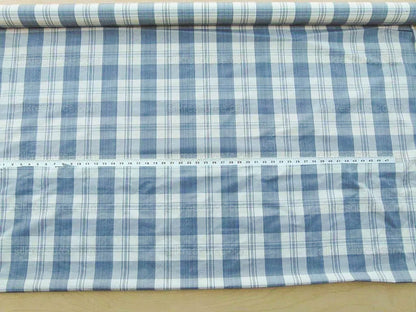 Scalamandre Astor Plaid Indigo Blue Cotton Silk MSRP USD 300/Y by yard