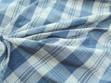 Scalamandre Astor Plaid Indigo Blue Cotton Silk MSRP USD 300/Y by yard
