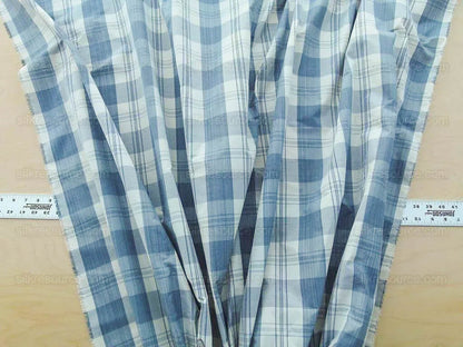 Scalamandre Astor Plaid Indigo Blue Cotton Silk MSRP USD 300/Y by yard