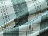 Scalamandre Astor Plaid Pine Deep Green Off White Cotton Silk MSRP USD 300/y by yard