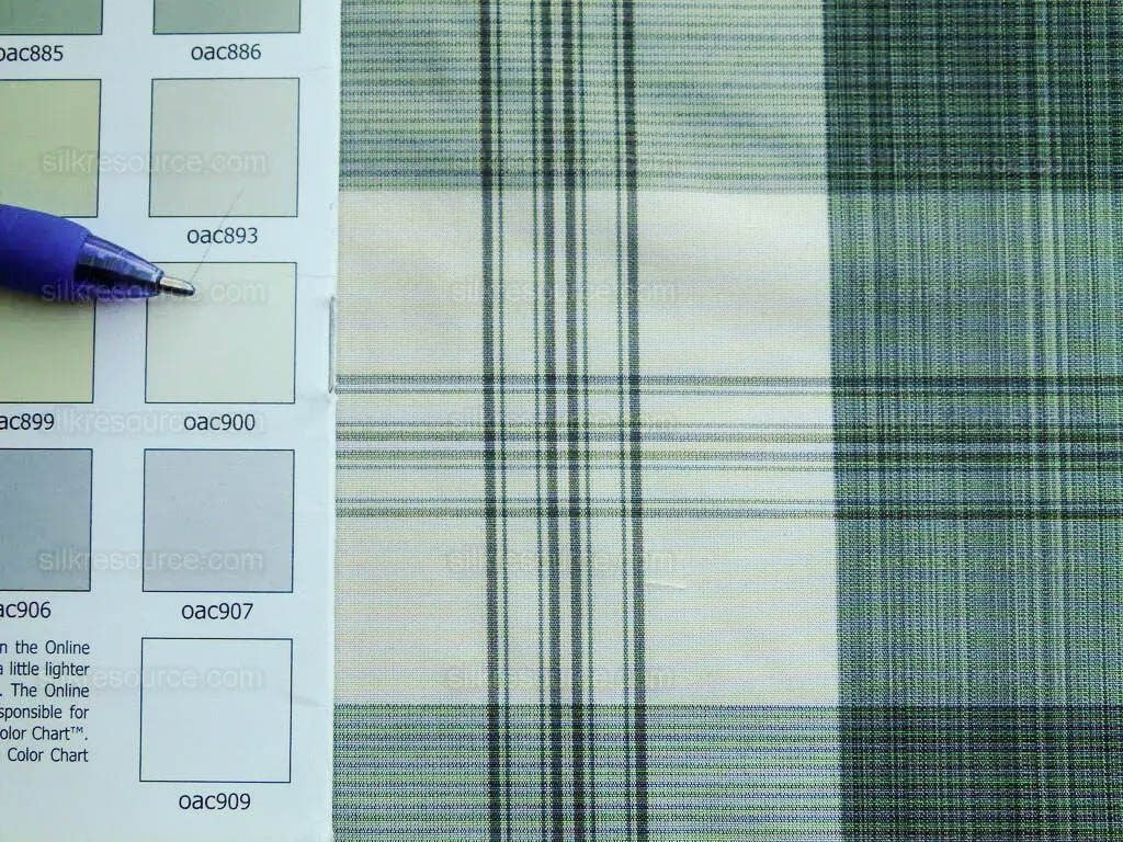 Scalamandre Astor Plaid Pine Deep Green Off White Cotton Silk MSRP USD 300/y by yard