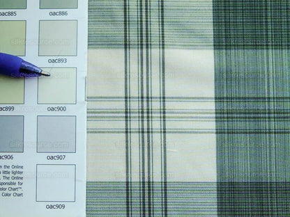 Scalamandre Astor Plaid Pine Deep Green Off White Cotton Silk MSRP USD 300/y by yard