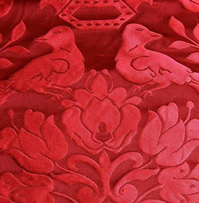 SCALAMANDRE LOVE BIRD GEORGIAN RED100% SILK DAMASK MSRP$298