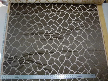 Scalamandre Giraffa Brown Giraffe Animal Skin Safari Heavy Jacquard MSRP USD 358/y