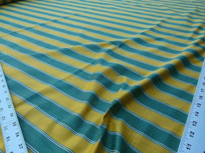 Belle Isle Stripe Evergreen Gold Brown Scalamandre Cotton Faille from France MSRP 200/y