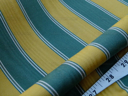 Belle Isle Stripe Evergreen Gold Brown Scalamandre Cotton Faille from France MSRP 200/y
