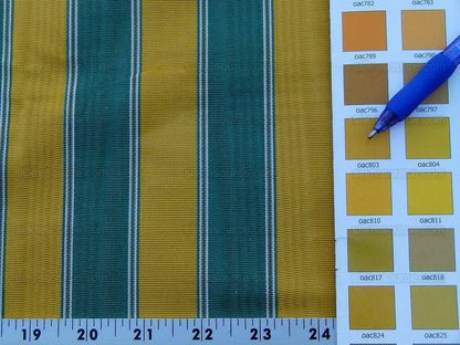 Belle Isle Stripe Evergreen Gold Brown Scalamandre Cotton Faille from France MSRP 200/y