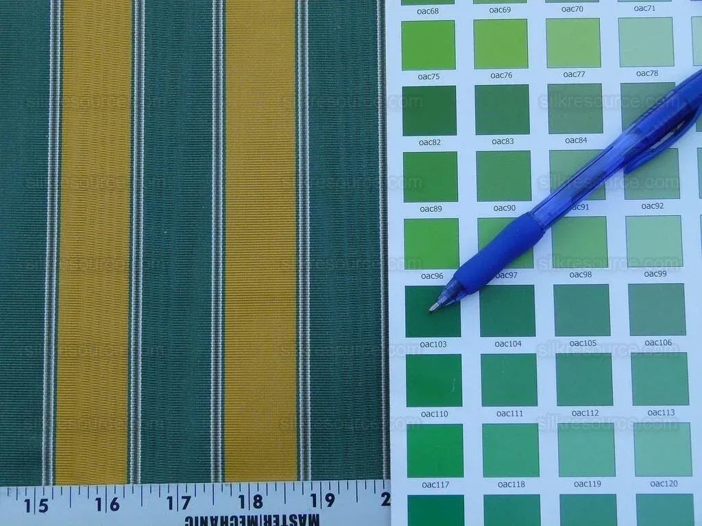 Belle Isle Stripe Evergreen Gold Brown Scalamandre Cotton Faille from France MSRP 200/y