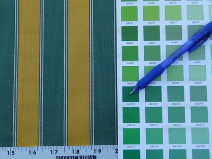 Belle Isle Stripe Evergreen Gold Brown Scalamandre Cotton Faille from France MSRP 200/y