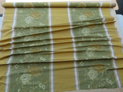 by yard Scalamandre Villa Ornella Stripe Moss &amp; Brass Silk Huge Stripe Old World Weavers MSRP USD 300/y