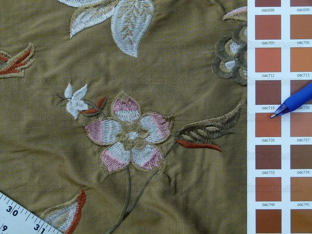 Nadina Tobacco Brown Scalamandre Silk Embroidery MSRP USD 328/y