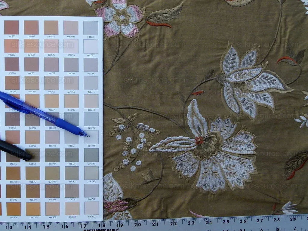 Nadina Tobacco Brown Scalamandre Silk Embroidery MSRP USD 328/y