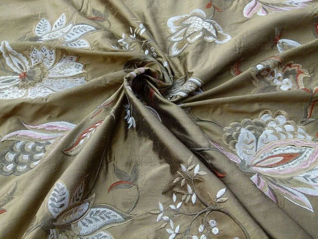 Nadina Tobacco Brown Scalamandre Silk Embroidery MSRP USD 328/y