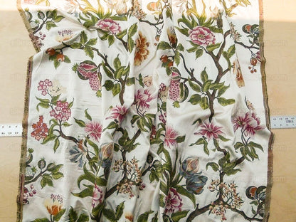 Scalamandre Frida Kahlo Cream/multi Mexican Floral & Fruits Frida Kahlo Old World Weavers Flower Lampas MSRP USD 546/y