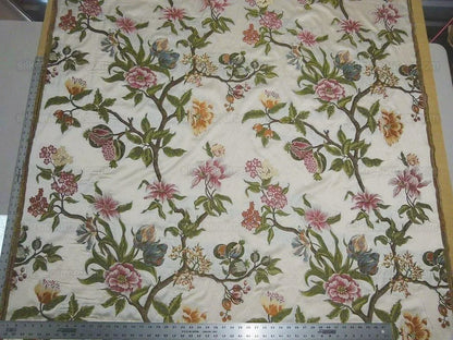 Scalamandre Frida Kahlo Cream/multi Mexican Floral & Fruits Frida Kahlo Old World Weavers Flower Lampas MSRP USD 546/y