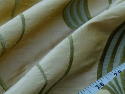 Stunning Scalamandre Fabric - Channing Willow Leaf Honey  Silk Embroidery